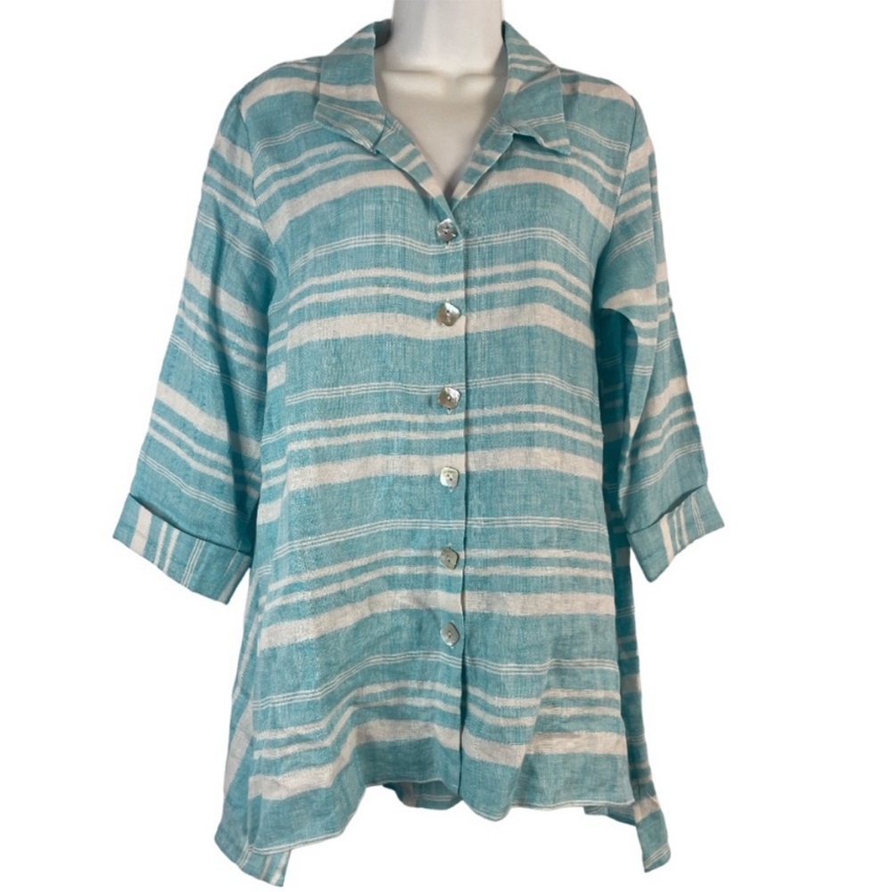 Habitat Linen Maui Tunic Button Down Size Small NWT